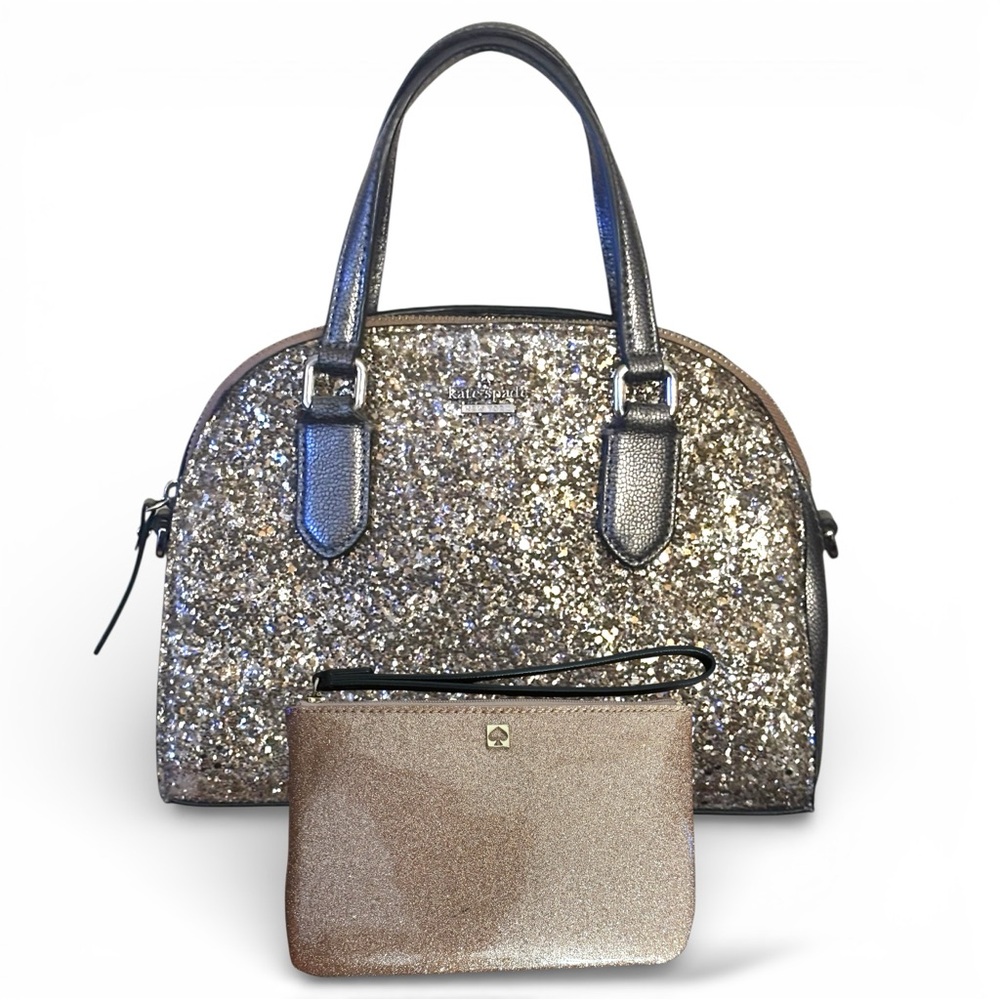 Kate Spade Laurel Way Glitter Mini Reiley Satchel + Free Wristlet